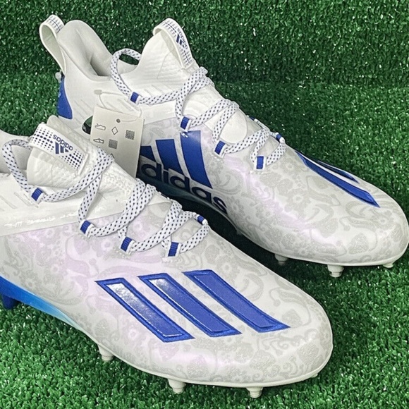 Adidas Adizero Young King Blue White Floral Football Cleats FU6707 Men\'s Size 9 main image 5